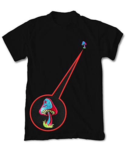 Riot Society Mushroom Embroidered Mens T-Shirt - Black, XX-Large