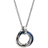 Zxxmeet Men's Titanium Steel Three Ring Hip Hop Necklace