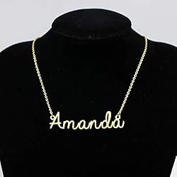 Awegift Personalized Name Necklace 18K Gold Plated