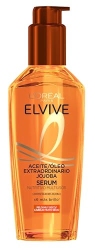 L'Oréal Paris Aceite Tratamiento Sublimador Para El Cabello, Para Todo Tipo de Pelos, Elvive Aceite Extraordinario de Jojoba, 100 ml