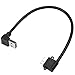 Micro B USB 3.0 Cable, 1 ft Short, Right Angle to Down Angle, Data Sync and Charging