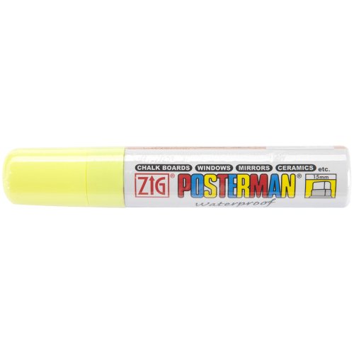 Zig 15mm Posterman Tip Marker, Fluorescent Yellow