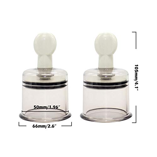 SuperMMarK 2 Pieces Vacuum Cupping, Hand-Powered Vacuum Pump Massage Cups Full Body Massage Suction Tool & Breast Twist Massage Pump (X-Large)