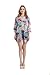 Women's Floral Chiffon Kimono Top - Ladies Sheer Flower 3/4 Sleeves Beach Cover Up for Bikini,Beachwear and Cardigan(White&Red,XL)