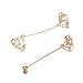 Yoursfs Long Chain Pearl Clip on Earrings for Women Non Pierced Mismatch Invisible Clip-on Earrings