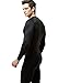TM-YUV34-BLK_Small Tesla Men's Thermal WinterGear Compression Baselayer Vneck Long Sleeve Shirt YUV34