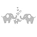 ANBER Elephant Family Wall Decal Removable Vinyl Wall Art Elephant Wall Decorative Unisex Sticker Baby Nursery Kids Room Wall Decor
