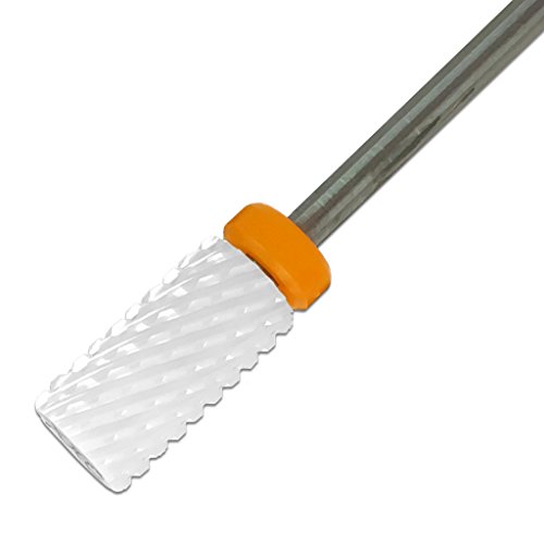 Beauticom Professional USA Ceramic White LARGE Barrel Bit Nail Drill (Grit: DOUBLE XXC COARSE) 3/32" Shank Size