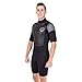 Seavenger Navigator 3mm Shorty | Short Sleeve Wetsuit for Men and Women | Surfing, Snorkeling, Scuba Diving (Surfing Black, Women's 9)