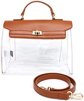 RufnTop Clear Shoulder hand Bag with Turn Lock, Tote Bag - NFL &PGA Stadium, work, school, sports games and concerts