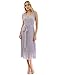 PattyBoutik Women V Neck Pleated Midi Knit Dress (Light Lilac Gray X-Small)