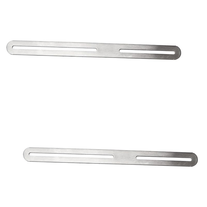 2Pcs Sliver Slotted Brace,Flat Straight Brace Brackets,Adjustable Corner Code,Stainless Steel Flat Slotted Brace Brackets-Double Slots 24*360mm