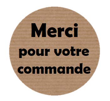 100 Kraft Stickers for Your Orders 'Merci Pour Votre commande' French Text