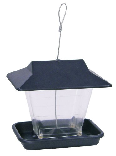 Belle Fleur Stokes Select Ranch Hopper Bird Feeder, 2 Feeding Ports, 1.6 Pounds Bird Seed, Black