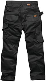 Scruffs Trade Flex Trouser Black 34R Durable Twill Cargo Knee Pockets view 2