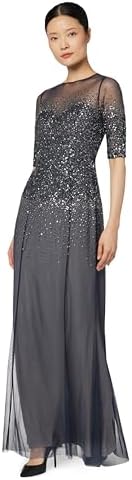 adrianna papell sequin jersey dress Adrianna by Adrianna Papell Halter Neck Abstract Floral Sequin Column Gown