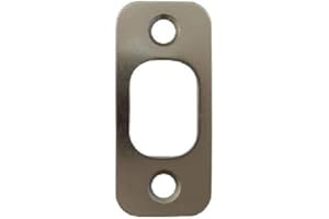 RO6G Satin Brushed Nickel Deadbolt Strike Plate Door Backplate 1" x 2 1/4" Round Corner (1-Pack)