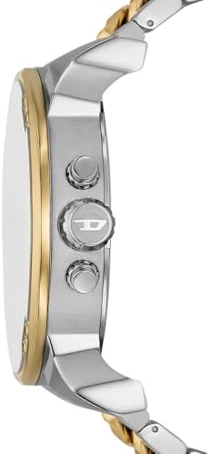 Mr. Daddy Reloj para Hombre, Movimiento multifunción de Cuarzo con Correa de Acero Inoxidable, 57 mm, Tono Plateado y Blanco Roto