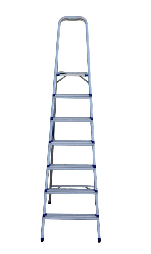 AAA SAFE Aluminium Ladder, Ultra-Stable Foldable Aluminium Ladder - 7 Steps