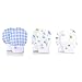 Large Baby Mittens - No Scratch Mittens 3 Pack, Gauze, Boy Mitten, Blue Gingham, Cars, and Animal