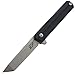 Eafengrow EF65 Flipper Folding Lock Knife Ball Bearing D2 Blade and G10 Steel Handle Pocket Assisted Multitool with Clip Everday Carry (EF65-T-black)
