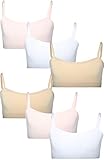Only Girls Nylon/Spandex Seamless Training Bra (6 Pack) (Large - 10/12, Pink/White/Nude)'