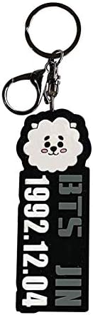 Skisneostype Kpop BTS Key Chain, Bangtan Boys Jungkook, Jimin, V, Suga, Jin, J-Hope, Rap Monster Cute Rubber Keychain Key Ring Best Gift for A.R.M.Y