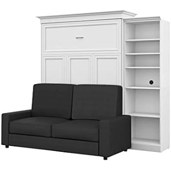 Amazon Com Bestar 3 Piece Queen Wall Bed Storage Unit And Sofa