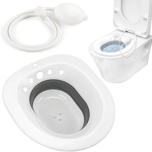Bacia Bidê Portátil para Banho de Assento, Bacia Feminina Dobrável, Assento no Vaso Sanitário, Banheira para Assento de Vaso Sanitário, Bacia Banho de Assento Adulto