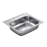Moen G221983 2200 Series 22 Gauge Single Bowl Drop In Sink, Stainless Steel
