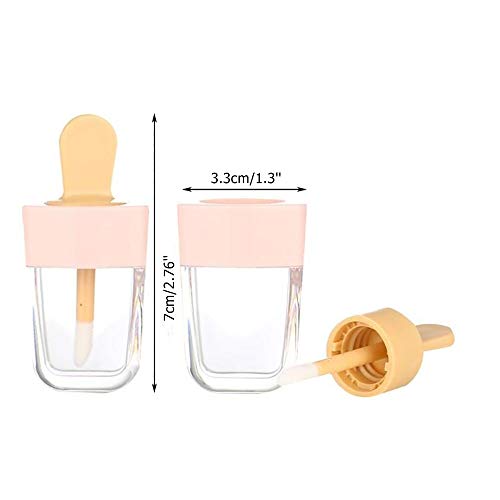 RONRONS 15 Pack Pink Ice-cream Shaped Empty Lip Gloss Tube Lip Balm Container DIY Cosmetic Sample Bottle