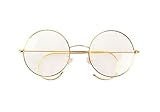 Agstum Retro Round Optical Rare Wire Rim Eyeglass Frame 47mm (Medium size) (Gold, 47mm)
