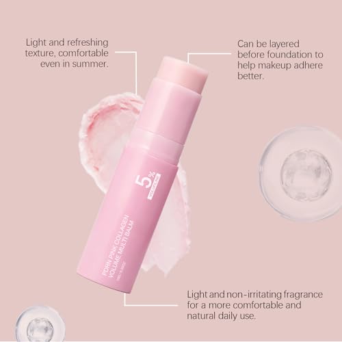 PDRN Pink Collagen Volume Multi Balm, Hydrating Skin Care Stick for Face, Moisturizing Firming Multi Balm, 10g, 2 Pack