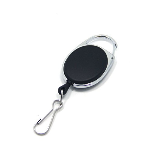 SAMS FISHING 2PCS Fly Fishing Zinger Retractable Reel Badge Holder with Quick Release Spring Clip (A074)