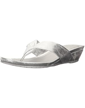 Women's Great Date Low Thong Metallic Wedge Sandal
