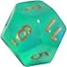 Polyhedral 7-Die Borealis Chessex Dice Set - Light Green with Gold Numbers CHX-27425