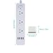 Finduat Power Strip Surge Protector 3-Outlets 4-USB Charging Ports, Adapter For Home/Office/Travel Mini Power Strip Charging Ports Power Adapter 6.56 fts Cable – White