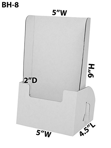 Marketing Holders Cardboard Brochure Tr Fold Holder 5" x 9" Leaflet Countertop Displays Trade Show Expos Disposable Table Display Qty 1