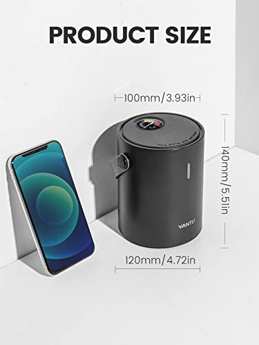 YANTU Portable Air Compressor Tire Inflator for Car tires, Wired Electric Car Air Pump, 12.6V DC Auto Tire Pump for car, Bed, Ball, and Other Inflatables(Black)