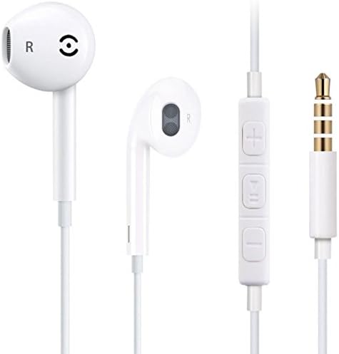 iPhone Earbuds, Moow In Ear Headphones/Earbuds with Microphone Stereo Earphones for iPhone 6s 6 5s Se 5 5c 4s Plus Android Galaxy Edge S8 S7 S6 S5 S4 Note 1 2 3 4 7 (White)