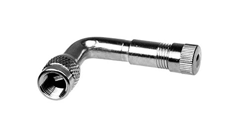 Zephyr® Chrome 90 Degree Angled Valve Stem Universal Fit Extension Adapter for Motorcycle, Scooter, Auto Car / Truck, and Bicycle Tires
