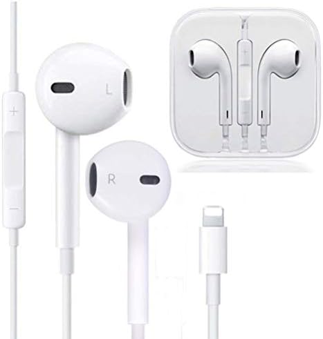 SRSHERO Earbuds Headset Wired Earphones Headphone with Microphone and Volume Control, Compatible with iPhone Xs/XS Max/XR/X/8/8 Plus/7 and iOS 10/11/12 (White)(1PACK)