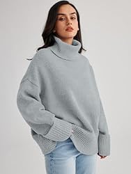 LILLUSORY Women's Turtleneck Long Sleeve Oversized