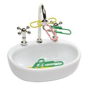 vanki White Plastic Faucet Sink design Paper Clip Dispenser Holder - Thumbnail 4