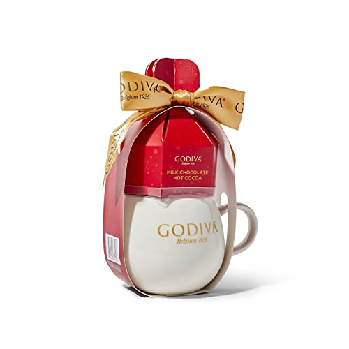 Godiva Hot Chocolate Mug Gift Set, Includes Branded White Ceramic Mug