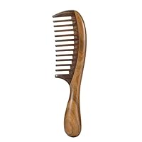 Louise Maelys Hair Comb Wooden Wide Tooth Comb for Curly Hair Detangling Sandalwood Comb