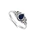 Vintage Celtic Simulated Black Onyx Promise Ring New .925 Sterling Silver Band Size 8
