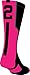 TCK Player Id Black/Neon Pink Number Crew Sock (#2 - Single Sock, Medium)