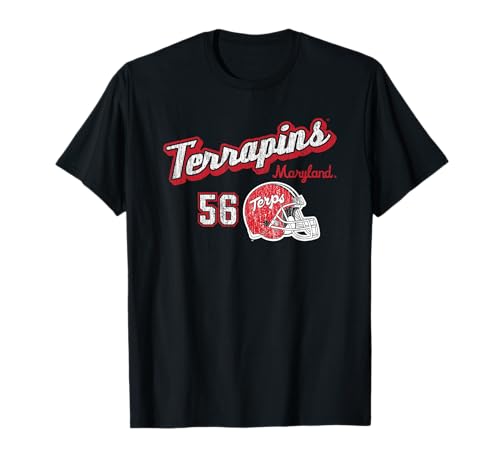 Maryland Terrapins Football Retro Helmet Black T-Shirt