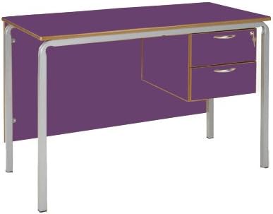 Metalliform CBTD3-126-MD-71-Purple Crushed Bent Desk with MDF Edge, Purple